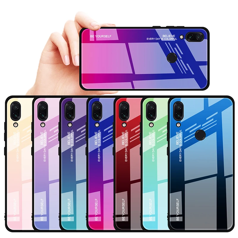 Фото Чехол из закаленного стекла для Xiao mi Pocophone F1 A1 5X A2 6X цветной градиентный чехол Red 5 Чехол из закаленного стекла для Xiao mi Pocophone F1 A1 5X A2 6X цветной градиентный чехол Red 5
