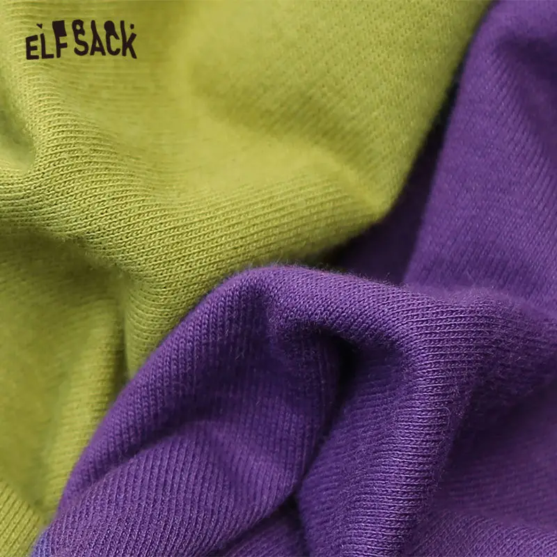 ELFSACK одноцветная футболка и широкие штаны в горошек Женский повседневный