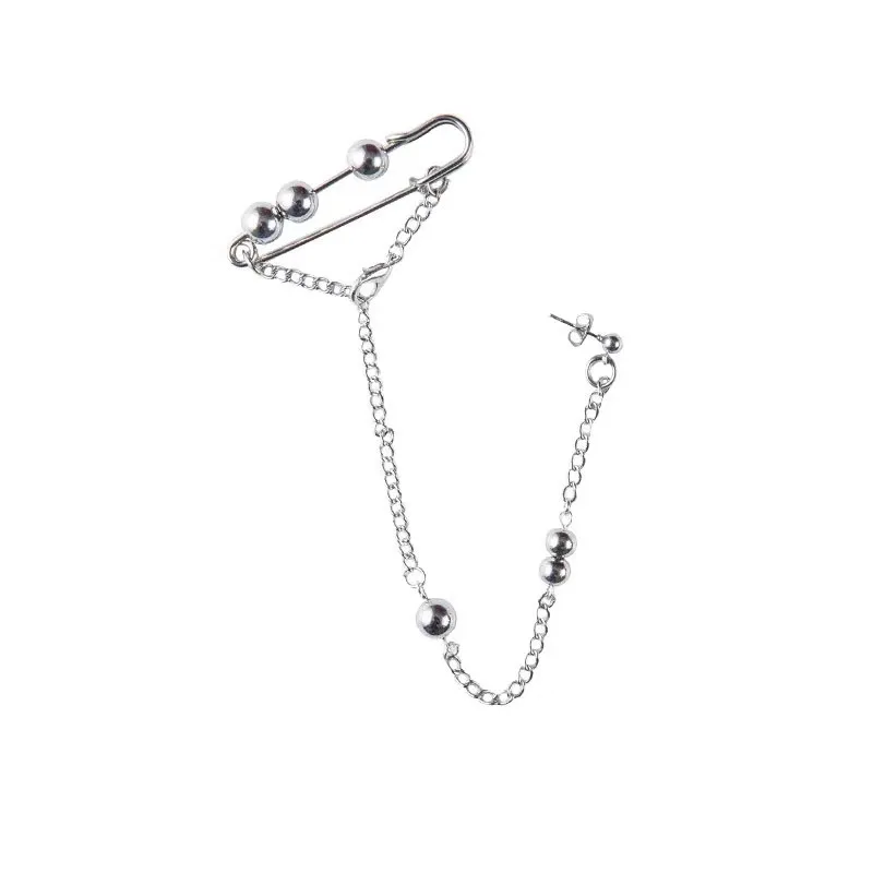 Женские и мужские серьги-гвоздики с металлической цепочкой HZ вечерние темные