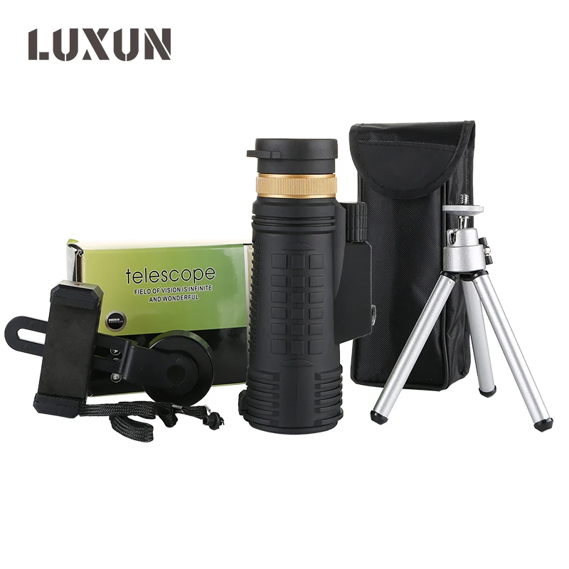 

LUXUN 18X62 Powerful Monocular Telescope With Mobile Phone Clip And Tripod HD High Magnification Mini Monocular Telescope