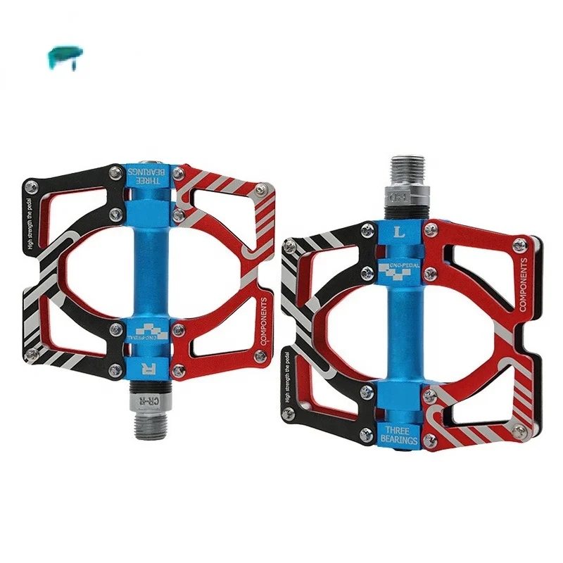 

3 Bearings Mountain Bike Platform Pedals 9/16" Non-Slip Alloy Flat Bicycle Pedal