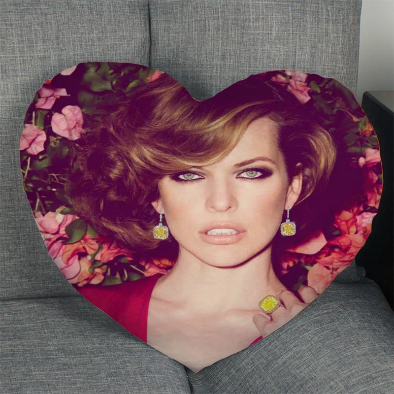 Модель Милла Йовович подушка для актера певицы наволочки в форме сердца