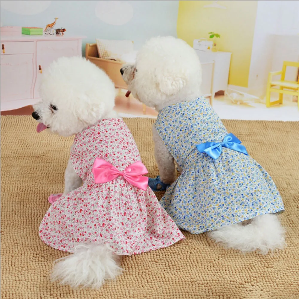 

Cute Flower Pet Dress For Dogs Cats Cozy Summer Puppy Skirt Pet Dress Sundress Princess Party Small Dog Skirt Outfit Dog Clothes
