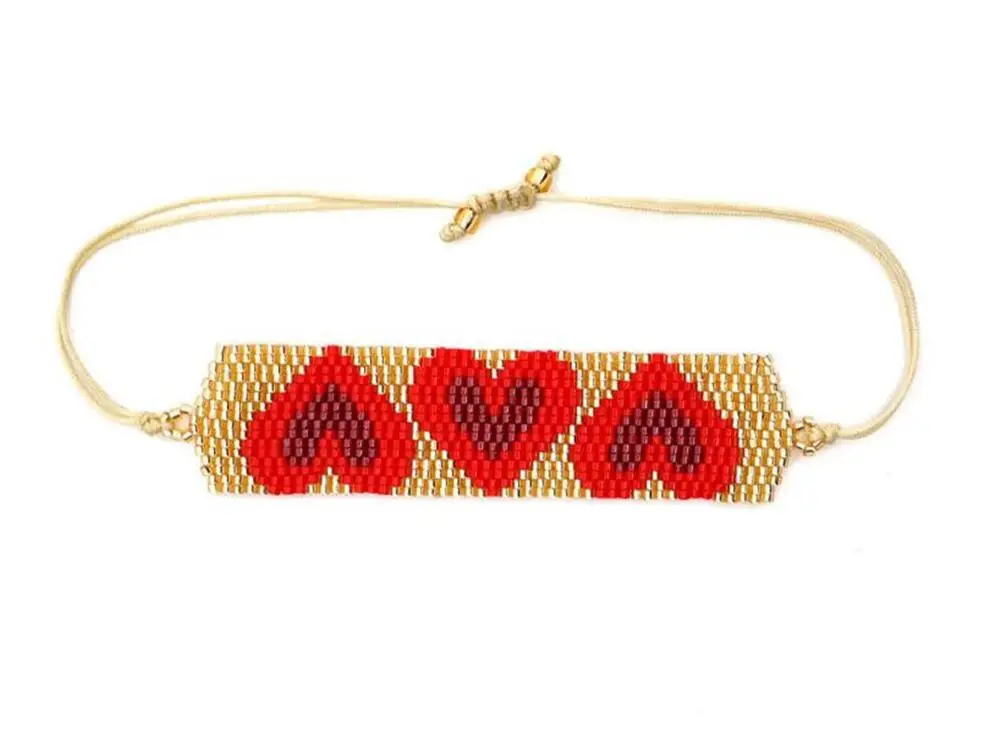 SANDEI красное сердце набор из браслета с кулоном модные ювелирные изделия Золотая