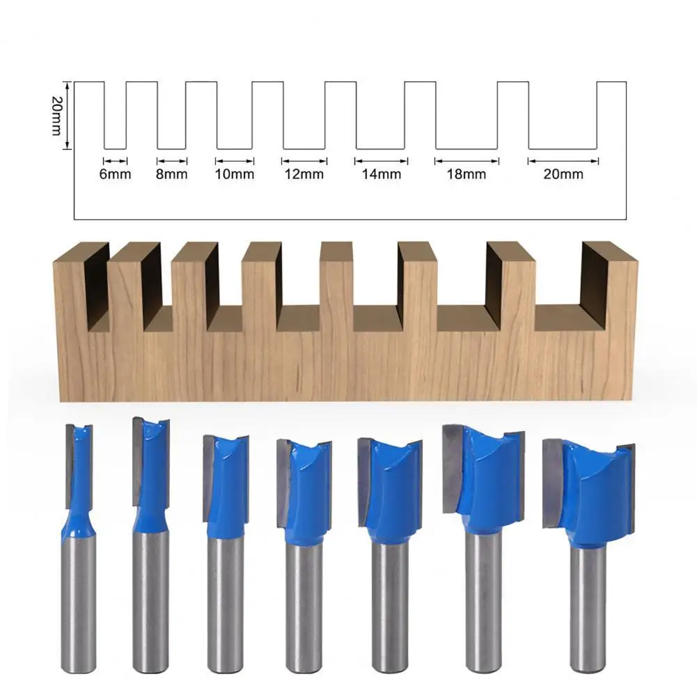 

8mm Shank Milling Cutter Double Flute High Hardness Hard Alloy Sharp Edge Straight Router Bit for Woodworking