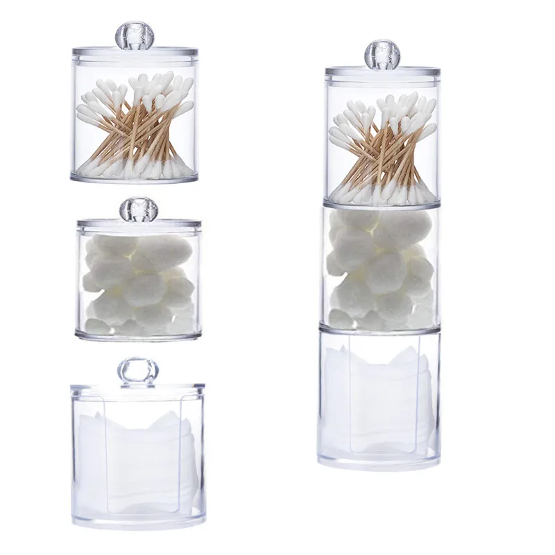 Органайзер для ухода за кожей акриловый круглый контейнер ватных палочек