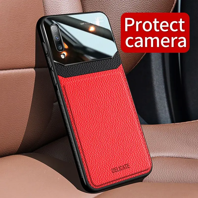 

For Samsung A50 Case Leather Samsung A70 Case Luxury Mirror For Galaxy A7 2018 Cover Note 8 9 10 20 S8 S9 S10 S20 S21 Plus Cover