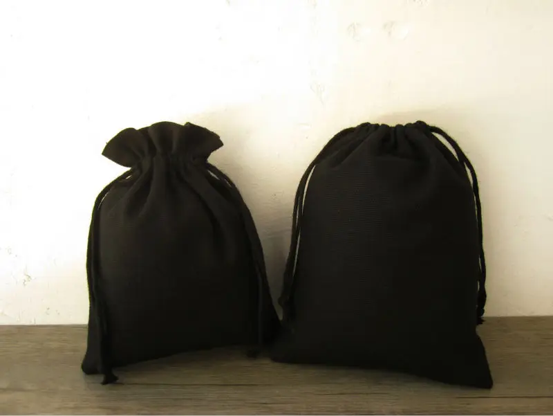 Черный хлопковый мешок на шнурке Саше/декоративный/упаковка/Ювелирные
