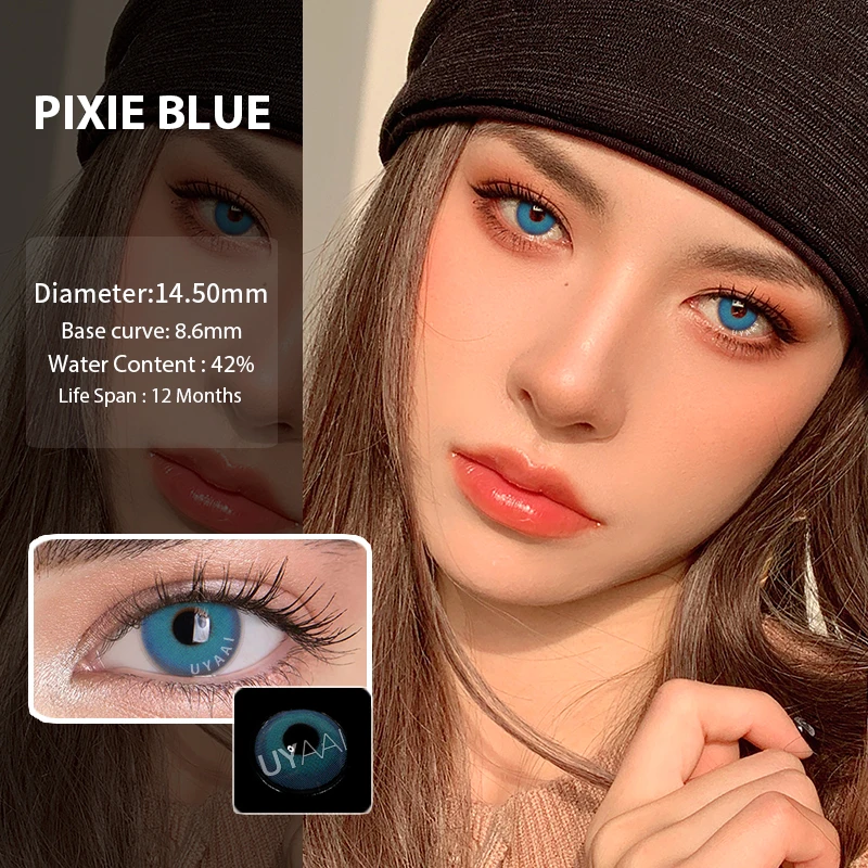 

2Pcs/Pair Pixie Series Prescriptio Colored Contact Lenses Cosmetic Contacts Color Lens Yearly Makeup Colorful Lens UYAAI Myopia