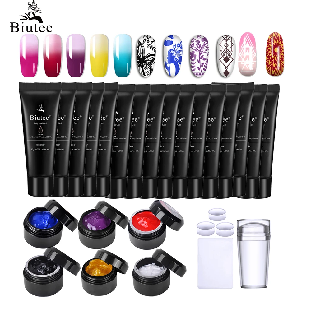 Набор для УФ-стемпинга ногтей Biutee Acrlic BIUTEE полигель Термостойкое наращивание