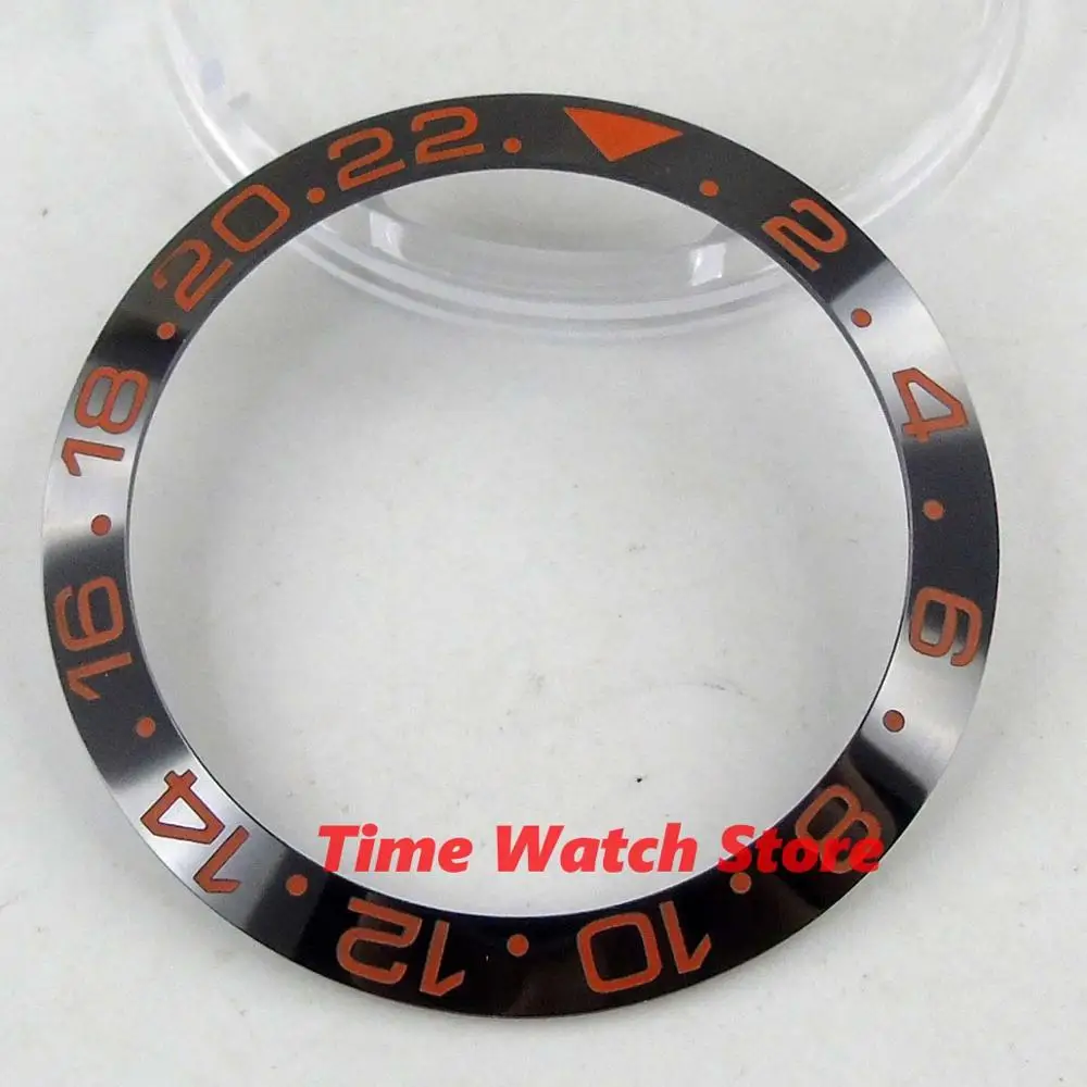 Твердый 38 мм черный керамический Безель красных следов ободок вставкой для 40