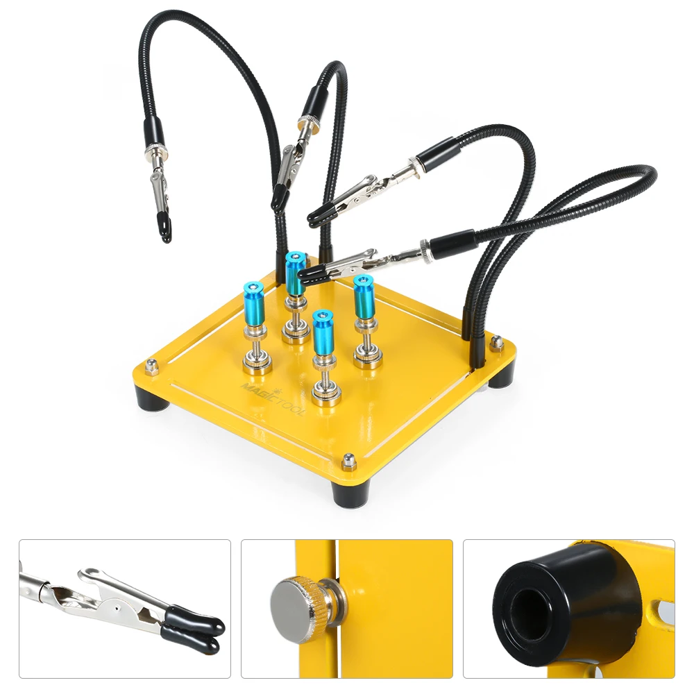

Металлическая основа, 4 гибких ручки, паяльная станция, Съемный зажим, держатель, приспособление PCB, вспомогательные руки для ремонта матери...