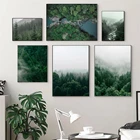 Настенная Картина на холсте с изображением леса и тумана