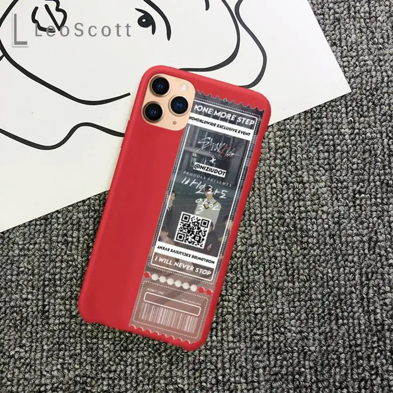 

Stray Kids Air tickets Design Phone Case Candy Color for iPhone 6 7 8 11 12 s mini pro X XS XR MAX Plus