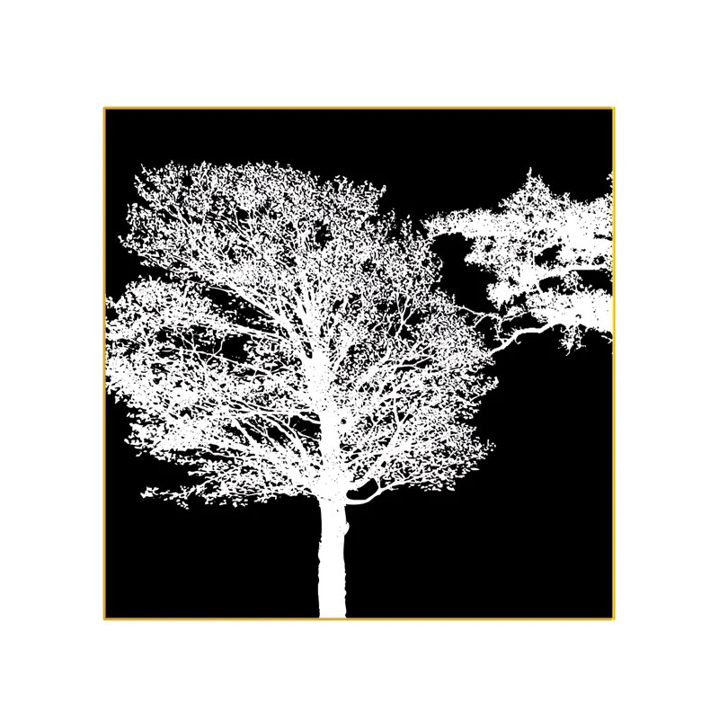 

Simple red and black big tree abstract art painting, plant wall prints and posters HD printing on canvas for home decoration