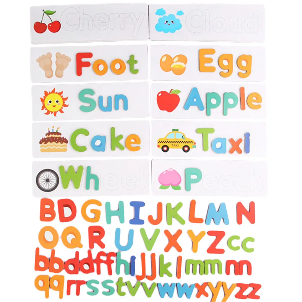 

78 Letters Wooden Alphabet Number Puzzles Toddler Alphabet Puzzles For Children Cartoon Educational Preschool Toys For Girls