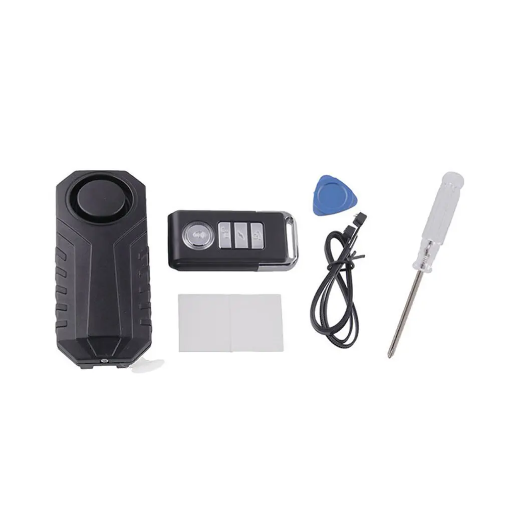 

113Db Wireless Anti-Theft Vibration Motorcycle Bike Security Alarm W/Remote Ip55 Waterproof Pc Material Shell