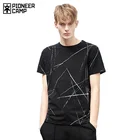 Пионерский лагерь модные узор Мужская футболка брендовая одежда Повседневная летняя обувь футболки мужской qulaity стрейч черный Футболки для девочек и топы ADT802081