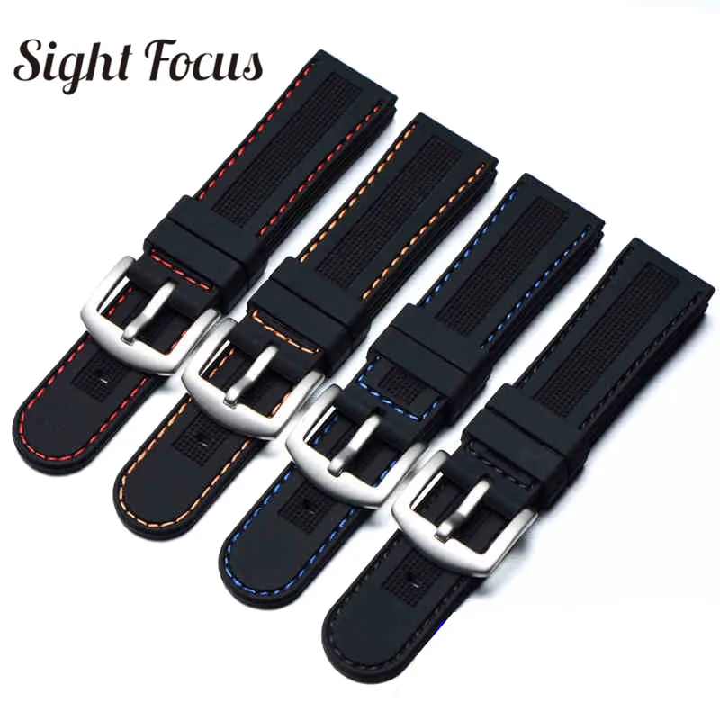 Ремешок силиконовый для наручных часов резиновый браслет Seiko Astron GPS 22 мм |