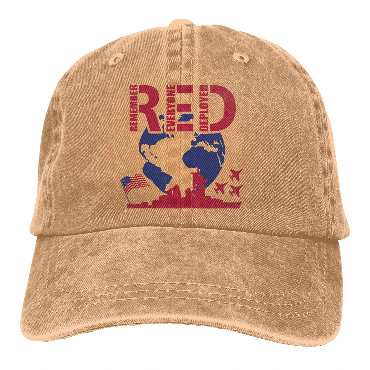 

Remember Everyone Deployed men woman's Retro Washed Cowboy hat Vintage