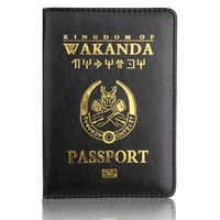 toursuit best wakanda forever black panther leather passport holder case light weigt travel accessories wallet passport cover