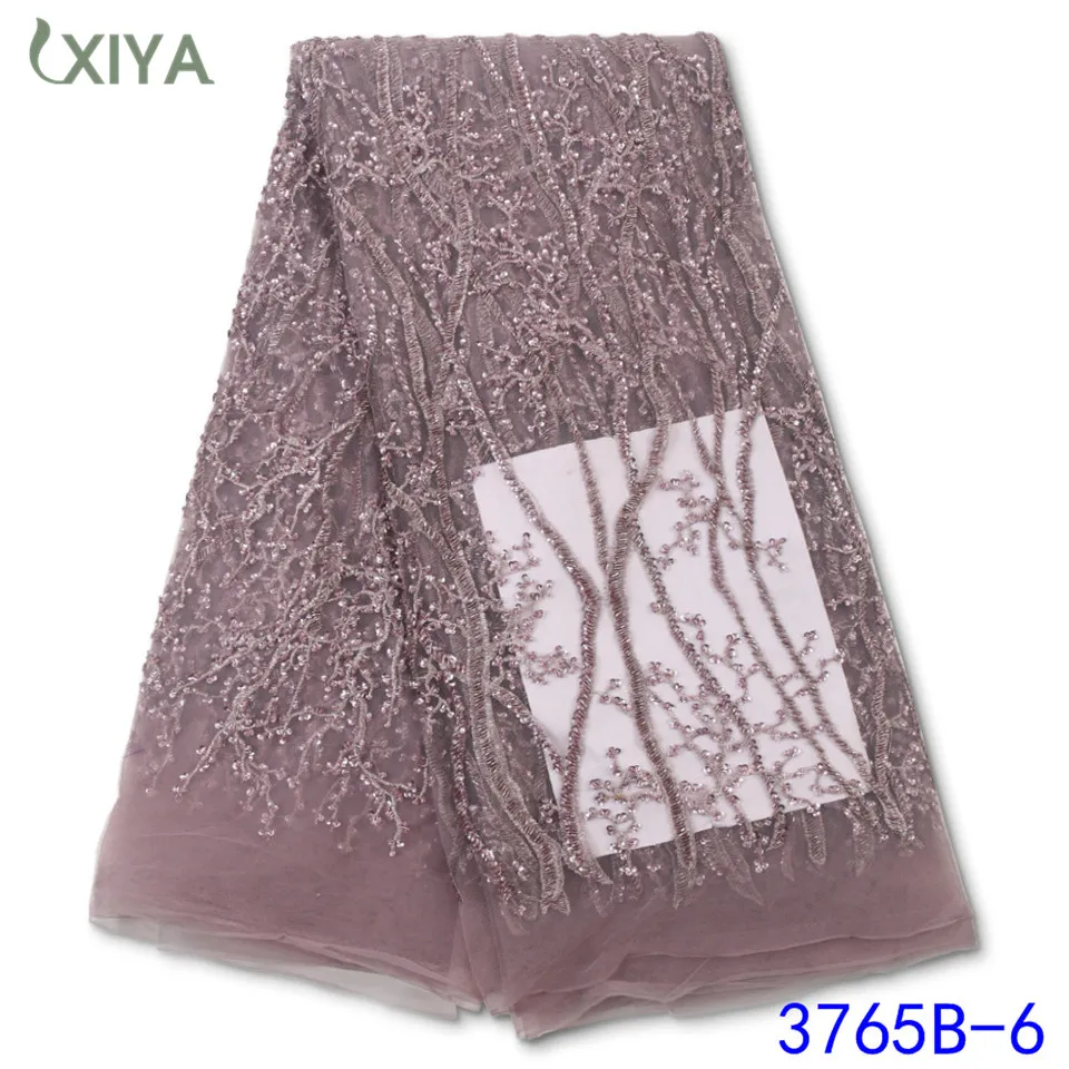 

Luxury Beaded Lace Fabric Latest Embroidery Handmade Bedas Lace Fabric Popular African Lace Fabric for Wedding Sew APW3765B