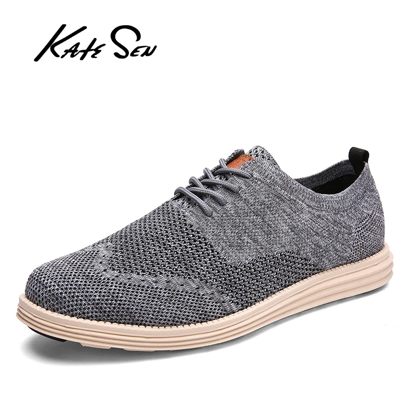 KATESEN/Новинка Мужская обувь с перфорацией типа броги легкая со шнуровкой в