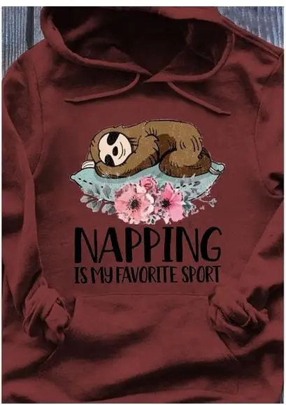 Толстовки женские с длинным рукавом принтом &quotЛенивец&quot Спортивная толстовка