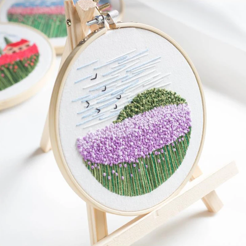 DIY Вышитый цветочный узор ручной работы Рукоделие для начинающих крестиком набор