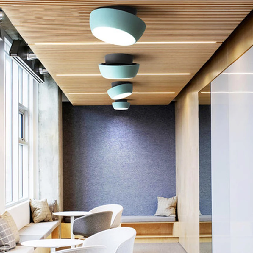 Современный светодиодный акриловый потолочный светильник в стиле лофт цветной