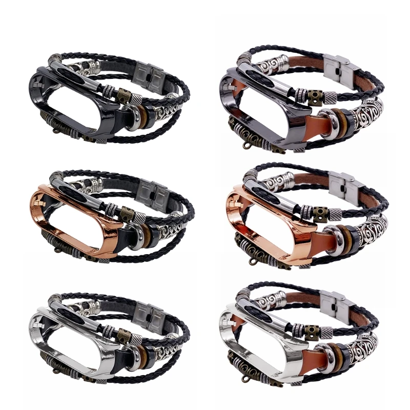 

Винтаж Плетеный веревочный браслет с металлической пряжкой ремешок для часов Замена для Xiao mi Band 5 браслет аксессуары