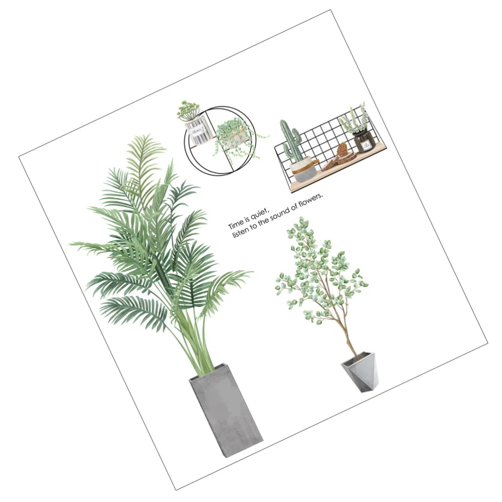 

Green Plants Wall Sticker Chic Wall Art Decal Lovely Wall Decoration for Home