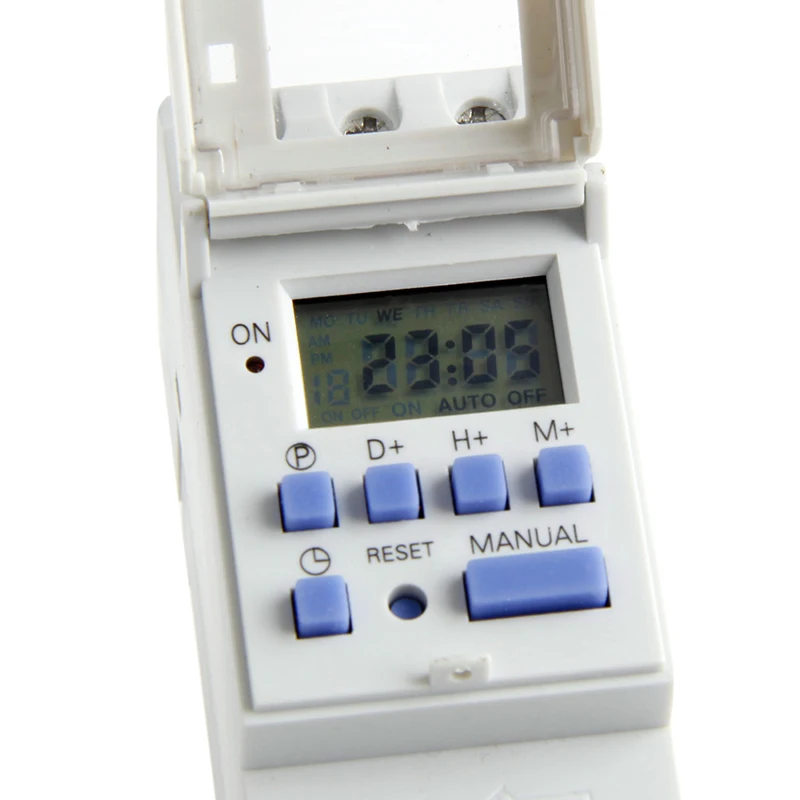 Реле времени на DIN рейку цифровой программируемый таймер питания с ЖК дисплеем 12