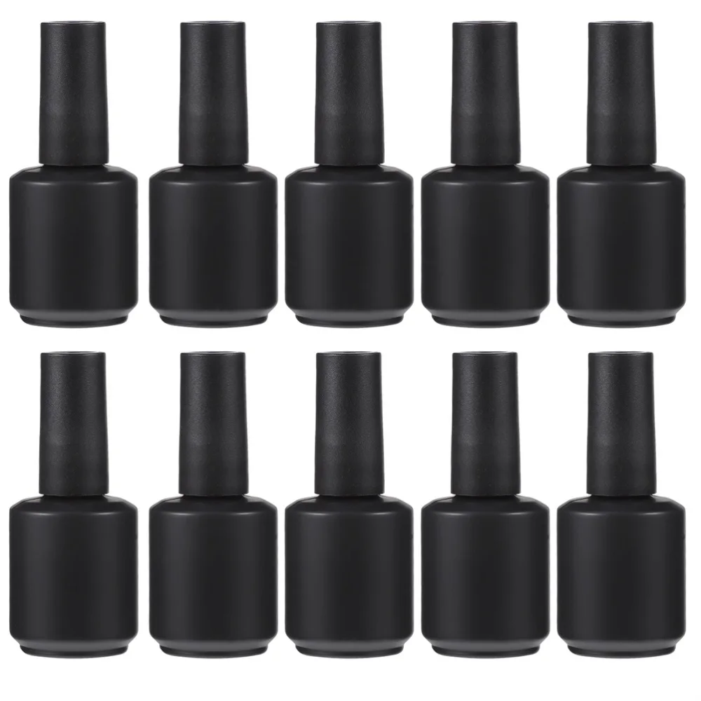 

12PCS 15ML Glass Nail Varnish Empty Bottle Hairbrush Nail Polish Storage Bottle