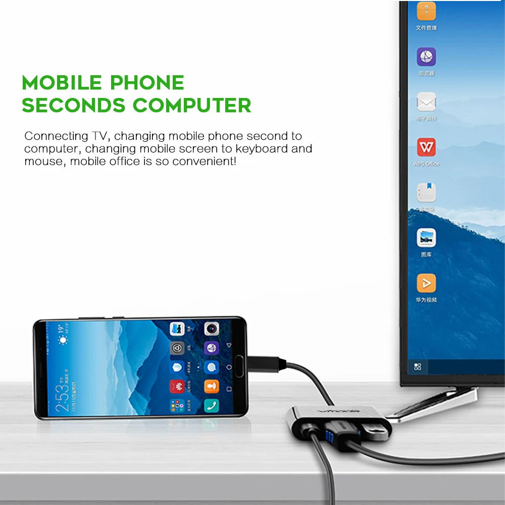 Адаптер Vmade 3 в 1 USB концентратор Type C для HDMI док станция стандарта MacBook Pro/Air