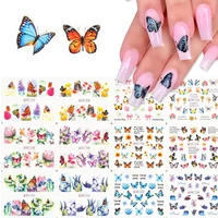 12 types summer fruit leaf design water transfer nail applique applique animalbutterflyflower pattern transfer nail tattoo art