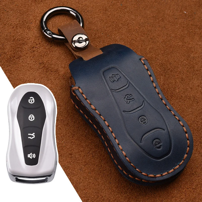Фото Кожаный чехол для автомобильного ключа с полным покрытием Geely Boyue PRO Xingyue