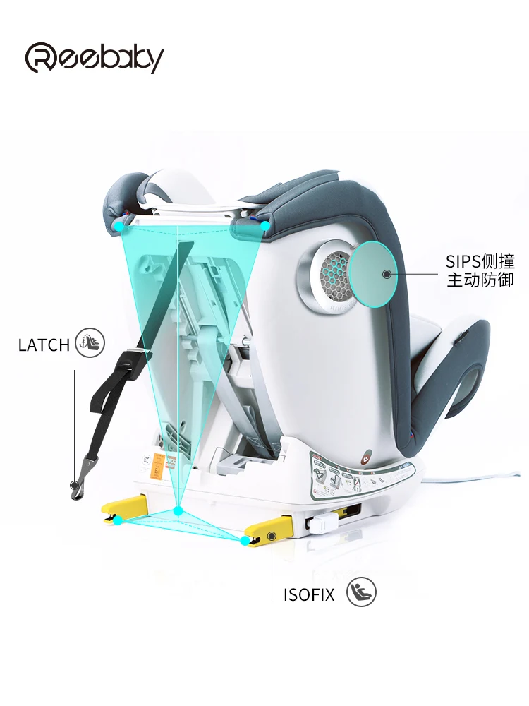 Детское автокресло REEBABY пятиточечное крепление Isofix стальной каркас для детей 0-12
