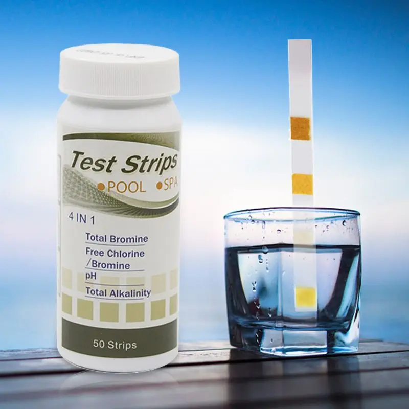 4 в 1 тест полоски для воды бассейне Бесплатный хлор бром PH тестовая бумага