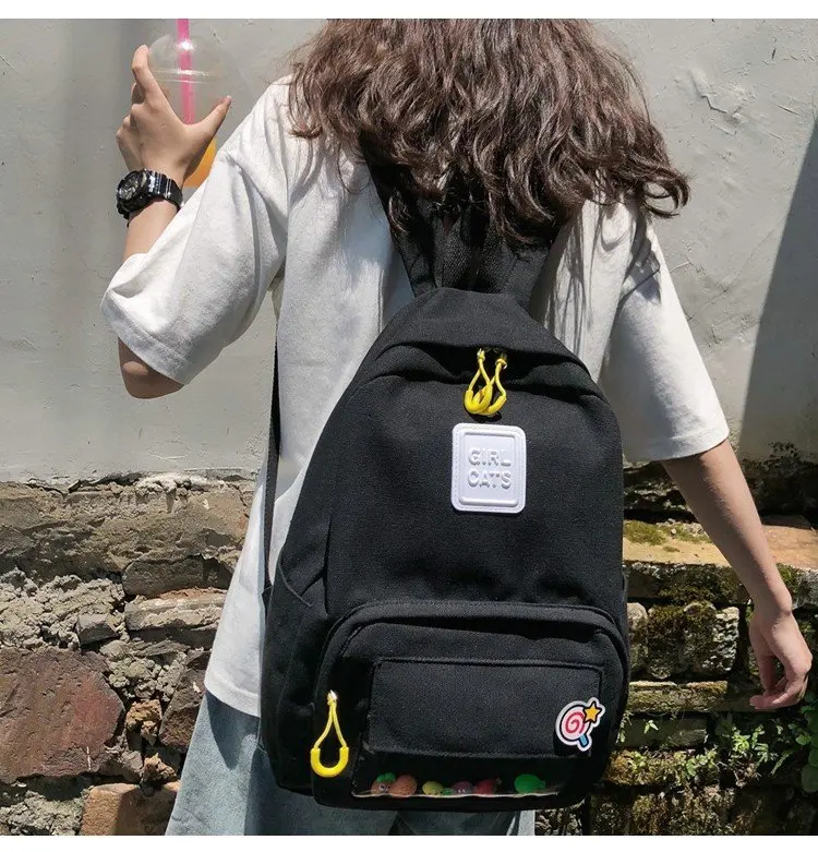 Женские прозрачные холщовые рюкзаки с фруктами Новинка лета 2019 Модные женские