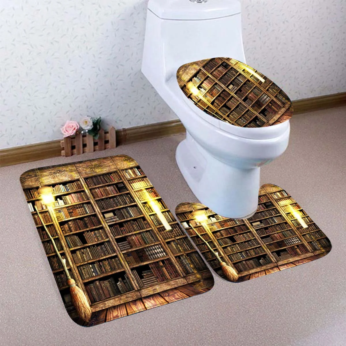 Винтажная Штора для библиотеки книг фотографий душа волшебная книжная полка с