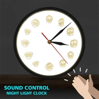 12 tooth shape clinic led wall clock metal frame hygienist dentist sound control hanging wall watch medical dental office decor