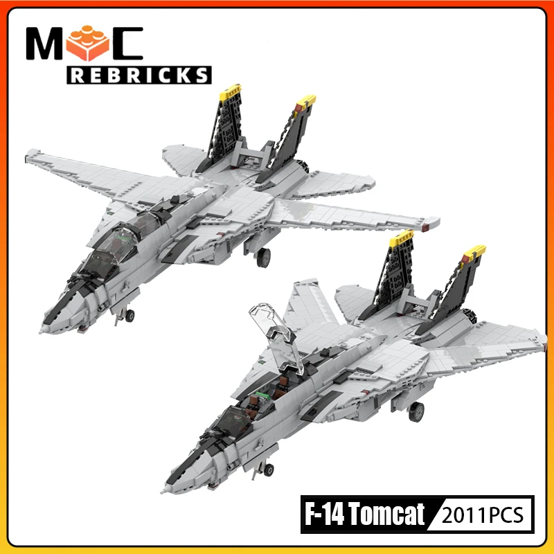 

Modern Military Fighter Grumman F-14 Tomcat MOC Building Block Aircraft Model Bricks Kits Kids Toys for Children Christmas Gift