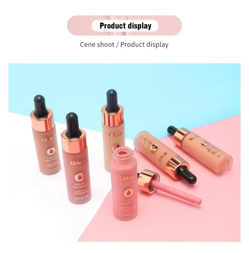 Румяна для лица QIBEST 6 цветов хайлайтер румяна макияжа жидкая щек минералы крем