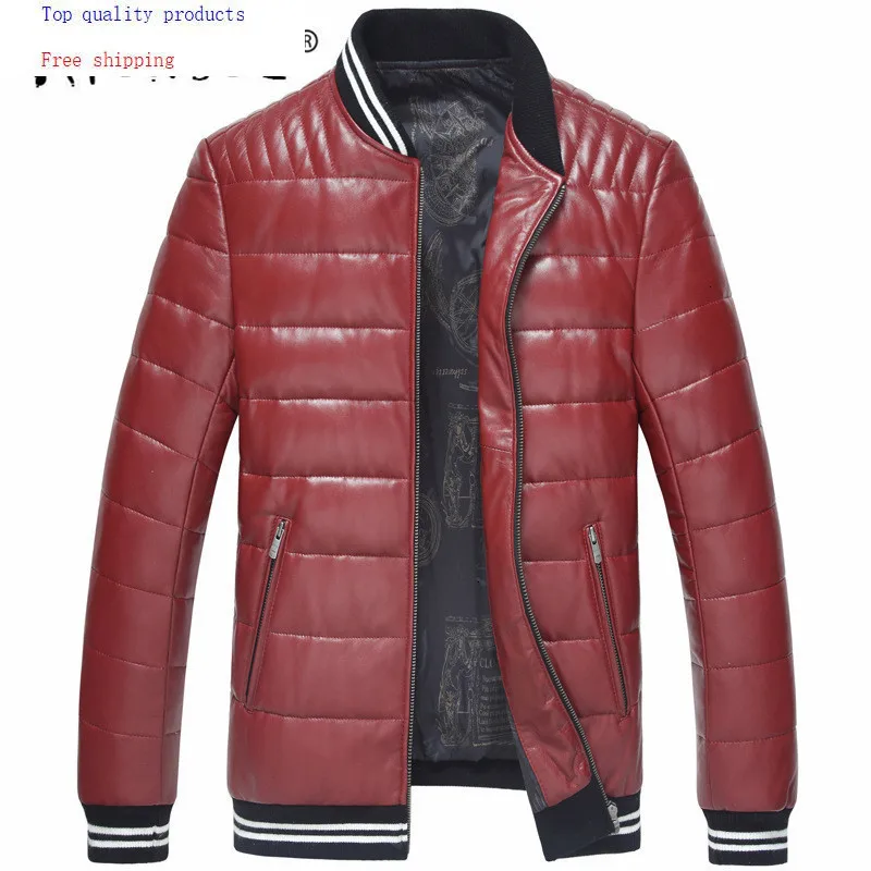 Кожаная куртка 2020 зимняя мужская куртка-пуховик из овчины корейская мода
