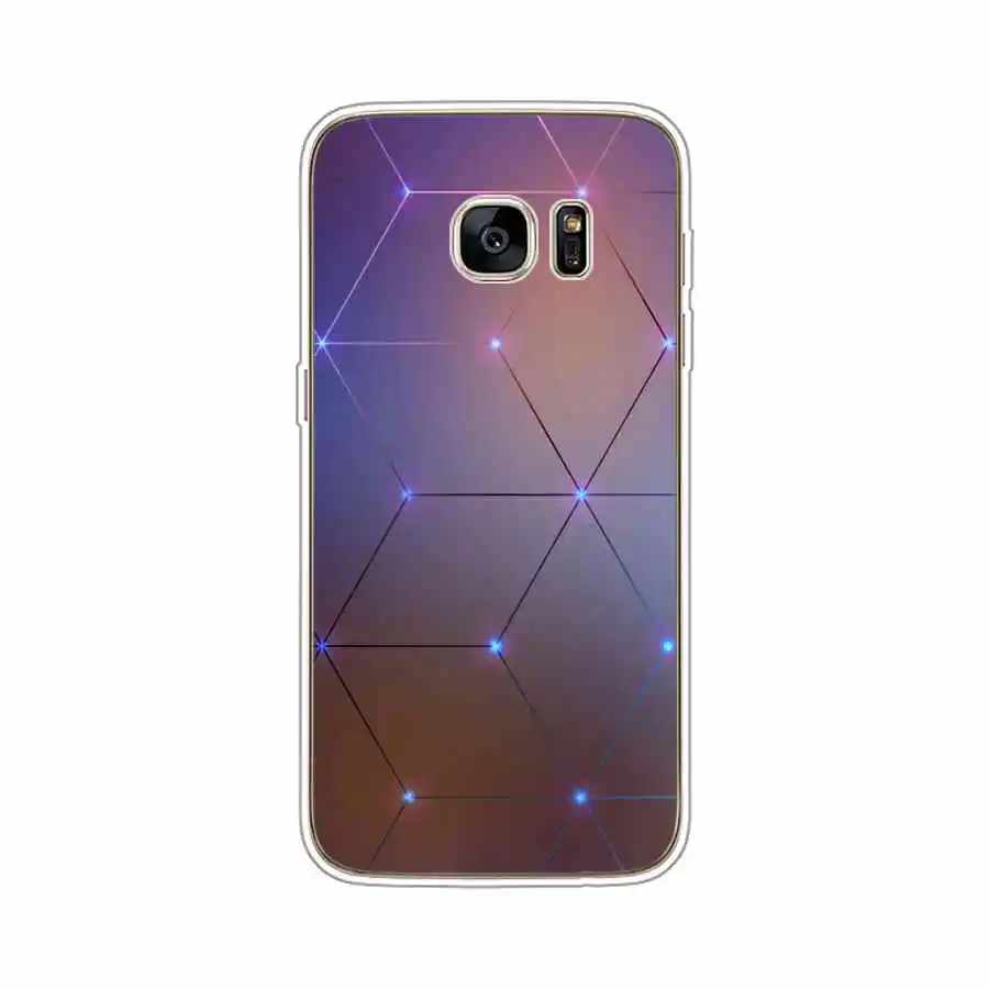Силиконовый чехол для Samsung Galaxy S7 Edge с узором мягкий телефона из ТПУ S 7 задняя