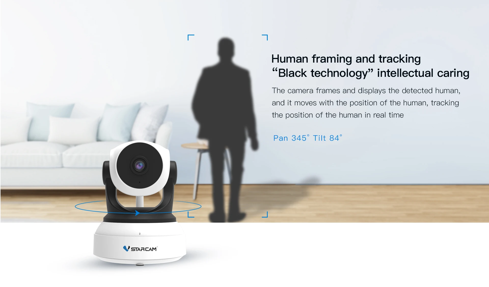 Беспроводная радионяня Vstarcam CS24B 3 Мп 1296P PTZ ip-камера для внутренней сети Поддержка