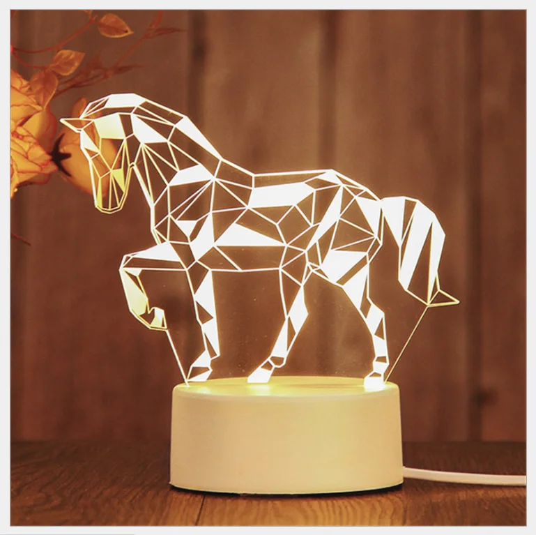 Настольная лампа Настольный светильник USB 3D романтический Ночной с принтом