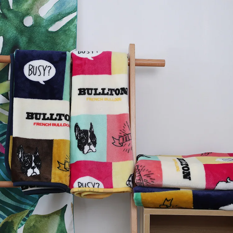 Фланелевое Одеяло с рисунком бульдога для автомобиля офиса кондиционирования