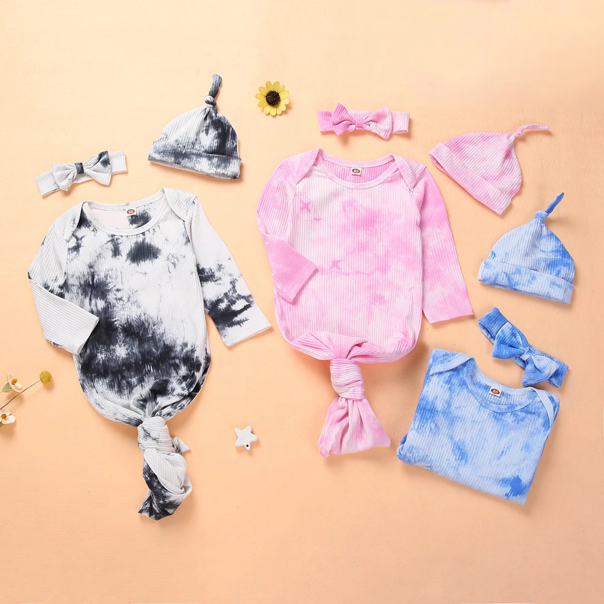 

Спальный мешок для малышей + шапочка, 2 шт., Окрашенные Печать высокой эластичностью летние постельный комплект накладки для новорожденных, ...